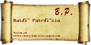 Bató Patrícia névjegykártya
